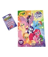 MY LITTLE PONY Coloring Book with Glitter Crayola Crayons 48 Page MLP Te... - $11.39