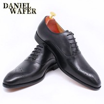 Elegant Men Leather Oxford Shoes Men Buckle Strap Office Dress Wedding Shoes Br - £95.42 GBP