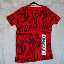 Seven Souls Mens Legend Drip Hustle T-Shirt 4XL Allover Print Casual Red Black - $14.50