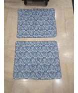 Lot of 2 Pillow Shams Blue White West Point Stevens Damask Cotton Poly 3... - $23.28 CAD
