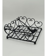 Vintage Black Iron Serviette Napkin Holder With Bird Weight  - $715.03 MXN