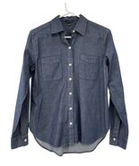 Ann Taylor Denim-Look Blouse Women&#39;s 0 Convertible Arms Used - $332.04 MXN