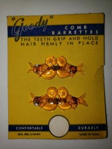 Vintage Goody Set Comb Barrettes Celluloid New Old Stock Yellow Birds PB50 - £23.97 GBP