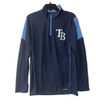 Majestic Mens Tampa Bay Rays Status Inquiry Quarter-Zip Jacket -Navy, 2XL - £29.31 GBP