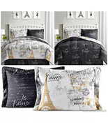 Bonjour Paris Reversible 8 Piece Bed In A Bag Bedding Set Comforter Sets... - £55.44 GBP+
