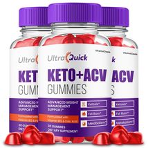 3 Pack UltraQuick Keto ACV Gummies Max Strength Official Dietary Supplement - £76.75 GBP