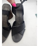 Dolce Vita Black 4 Inheels Sandals With Cross Ankle Closure Leather Wood... - $34.17 CAD