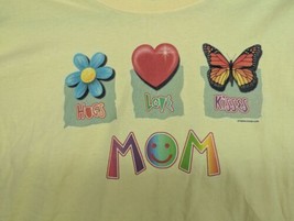 Hanes Her Way Women’s XLl Yellow Mom Heart Flower Butterfly T-Shirt VTG - $9.49