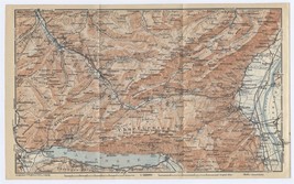 1930 Vintage Map Vicinity Of Walensee Walenstadt St. Gallen Alps Switzerland - £16.87 GBP