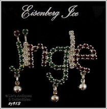 Eisenberg Ice Rhinestone Jingle with Bells Pin (#J913) - £24.11 GBP