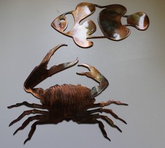 Clawing Crab &amp; Fish Set copper/bronze plated - Size Varies - - $28.48