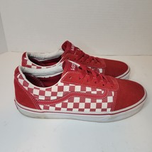 Vans Old School Checkerboard Red White Women Size 6 Skate Athletic Casual Shoes - £18.91 GBP