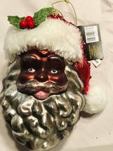 Robert Stanley Christmas Ornament Glass Black African American Santa Claus New - £11.76 GBP