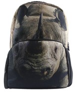 Animal Face 3D Animals Rhino Rhinoceros Backpack 3D Deep Stereographic F... - £30.84 GBP