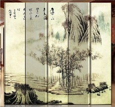 Oriental Style 5-panel Foldable Shoji Screen Room Divider, Chinese Tradi... - $168.29
