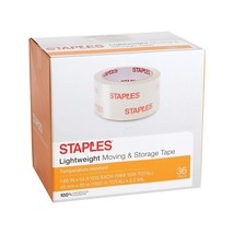 Staples Lightweight Moving &amp; Storage PKing Tape 1.88&quot; x 54.6 Yds Clear 36/RL - £63.94 GBP