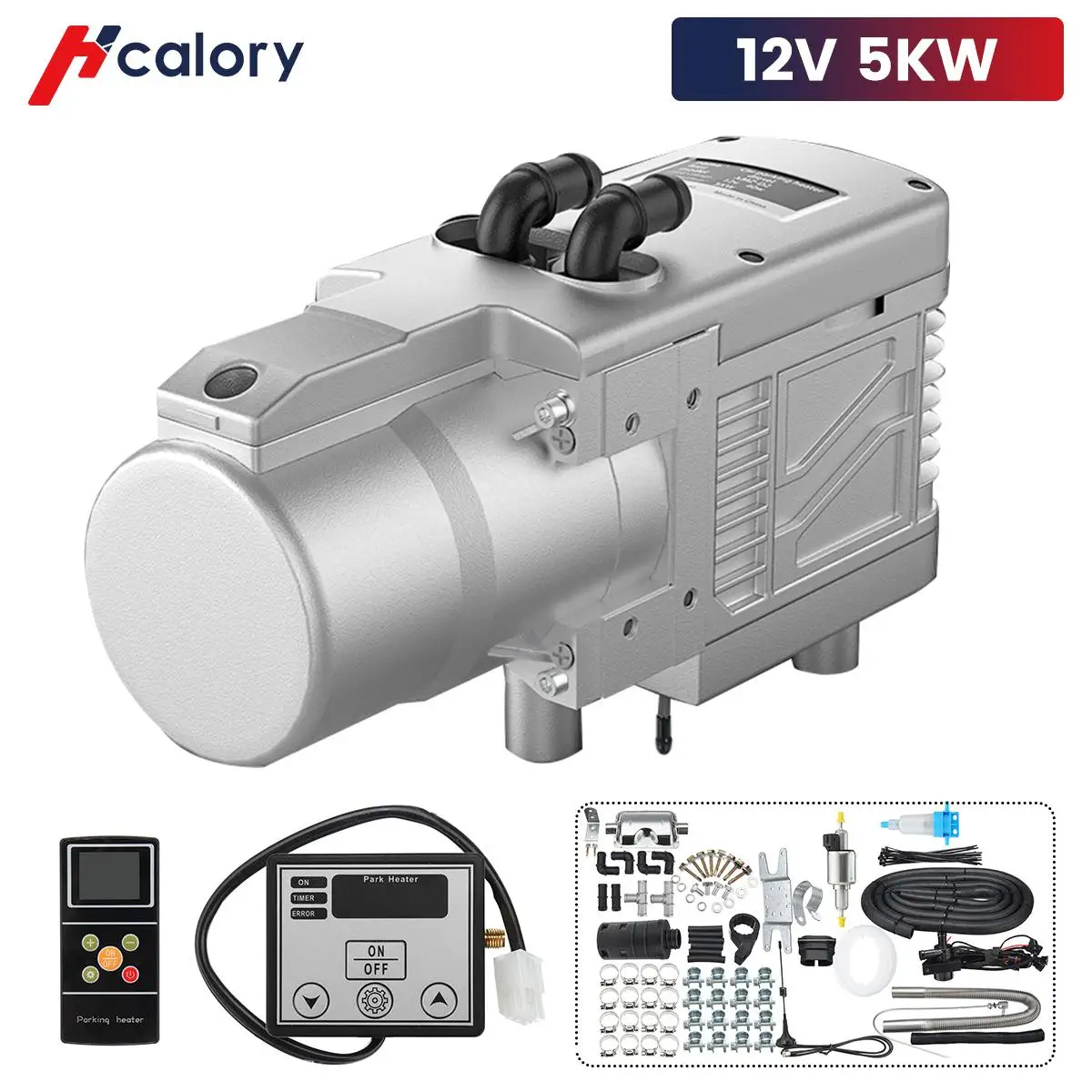 Hcalory 12V 5KW Diesel Gasoline Dual Mode Air Heater Kit Diesel Universa... - $349.60+