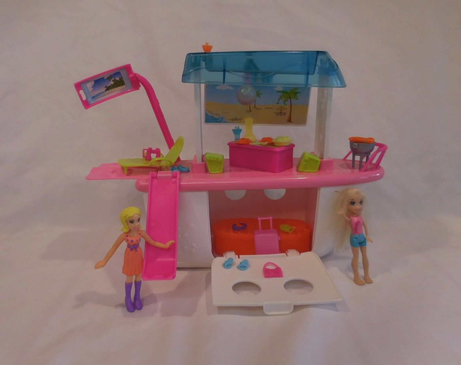 Polly Pocket Doll Boat & Cruise Ship with Fun Accessories and Dolls! - $11.92