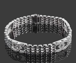 Men&#39;s 1.30 CT Lucky Horseshoe Diamond 8&#39;&#39; Bracelet 14k White Solid Gold 34.3 g - $13,661.26