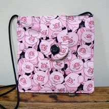 Small Square Fabric Purse w/ Playful Pink Pigs Print (BN-PUR901) - £9.50 GBP