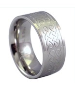 Celtic Ring Womens Mens Stainless Steel Wedding Band 8mm Comfort Fit Siz... - £7.81 GBP