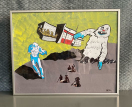 Tim Manthey 2010 - &quot;Station 21, You Are Under Attack!&quot; Mixed Media Low Brow Art - £41.75 GBP
