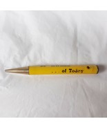 Small Vintage Yellow Twist Mechanical Pencil &quot;Be Aware Of Today&quot; Quote - £12.66 GBP