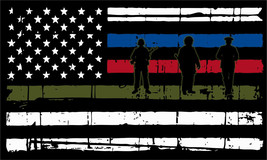 Thin Blue Line Horizontal Flag DISTRESSED Flag Firefighter, Police,Military,FIRE - £3.17 GBP+