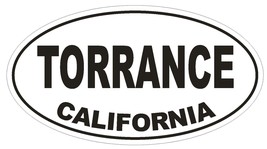 Torrance California Oval Bumper Sticker or Helmet Sticker D2829 Euro Oval - £1.10 GBP+