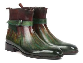 Paul Parkman Mens Shoes Boots Green Bordeaux Jodhpur Paul Parkman 957FRS84 - $539.99
