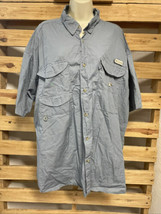 Columbia PFG Short Sleeve Blue Button Down Fishing Shirt Men&#39;s Size XXL ... - $376.33 MXN