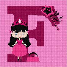 Pepita Needlepoint Canvas: Letter F Princess, 7&quot; x 7&quot; - $50.00+