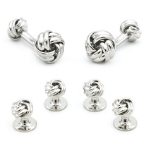 Knot Design Tuxedo Studs And Cufflinks Stud Sets For Men Quality Copper Material - £59.94 GBP