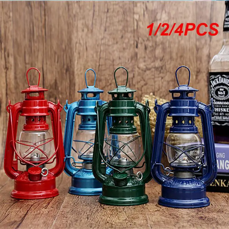 1/2/4PCS 19cm Retro Outdoor Camping Kerosene Lamp Oil Light Lantern Style Decor - £16.21 GBP+