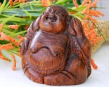 Vintage wood laughing buddha figurine carved statue sculpture thumb155 crop