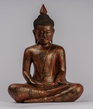 Ancien Khmer Style Bois Assis Statue De Bouddha Dhyana Méditation Mudra ... - £389.53 GBP