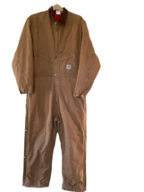 Vintage Carhartt Coveralls Duck Canvas ARCTIC Red Quilt Lined Insulated USA 52R - £116.03 GBP