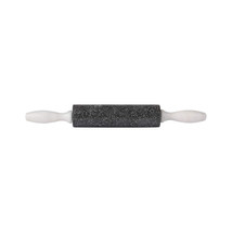 HealthSmart 16 (total length) 8 Charcoal colored Granite Rolling Pin with white  - £23.48 GBP