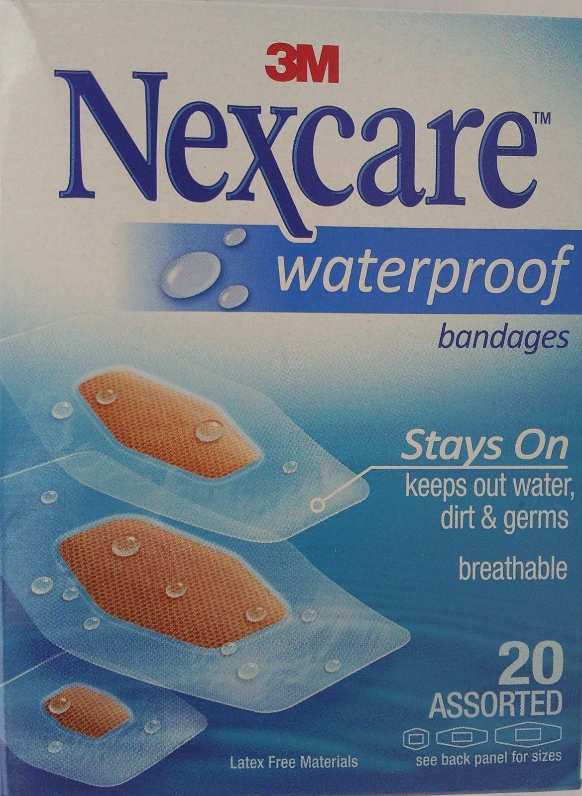 Primary image for 3M NEXCARE WATERPROOF BANDAGES Assorted Sizes Latex Free 20 Ct/Box