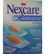 3M NEXCARE WATERPROOF BANDAGES Assorted Sizes Latex Free 20 Ct/Box - £5.20 GBP
