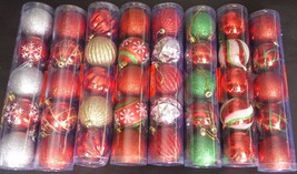 CHRISTMAS 2&quot; BALL ORNAMENTS GLITTER / METALLIC ACCENTED  5 Ct/Pk SELECT:... - $2.99