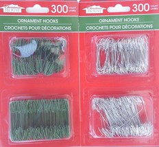 HOLIDAY ORNAMENT HOOKS Hangers 300 Ct 150 ea 1.5”&1.75” SELECT: Silver or Green - £2.35 GBP