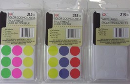 COLOR CODING LABELS Circles 3/4" Self Adhesive 315/pk, Select: Colors - £2.33 GBP - £6.24 GBP