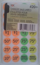 Garage Sale Labels Yard Rummage Sales Neon 420 Labels/Pack - $2.96