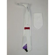 Men's Tie and Hankie Set by J.Valintin Collection #Pro3 Solid White image 2