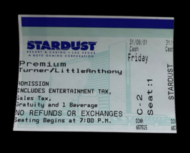 Little Anthony The Imperials 08/31/01 Stardust Resort &amp; Casino RARE Tick... - $711.28 MXN
