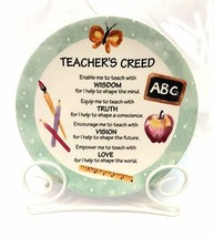 Teacher&#39;s Creed Ceramic Plate with Stand 4 inches - $14.85