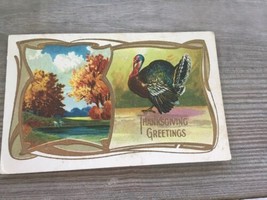 Antique Vintage Postcard:Embossed Thanksgiving Greetings Turkey - £17.05 GBP