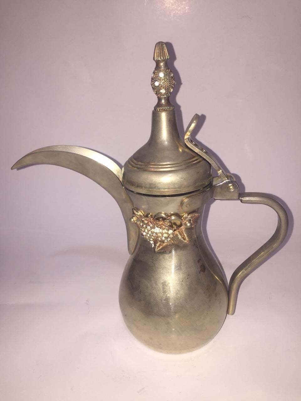 Primary image for Vintage Stainless Steel arabic tea coffee pot dallah18-8 Korea made with strawbe