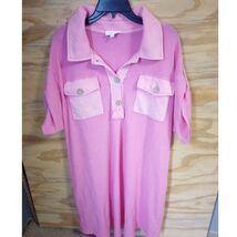 Women's 2X Plus Oddi Dress Pink Barbie Waffle Knit Preppy Soft Girl  - $22.50